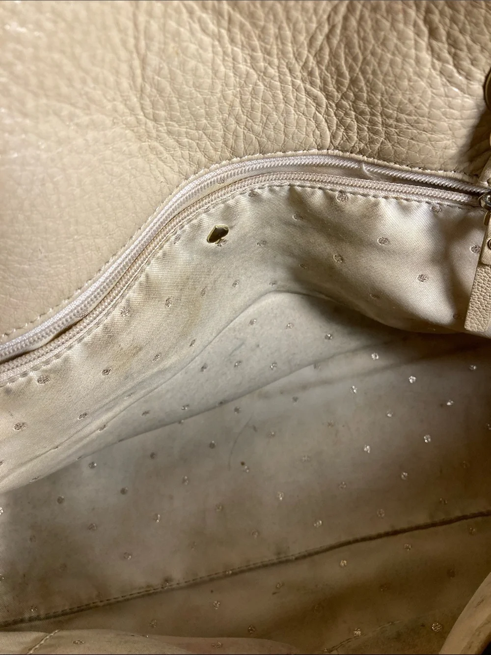 Kate Spade Georgiana Quilted Cream Leather Shoulder Bag with Chain Straps